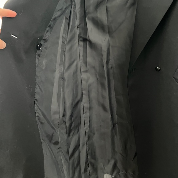 Vintage Ernst Strauss & Schnell Sports black overcoat double breasted wool coat - Picture 7 of 11